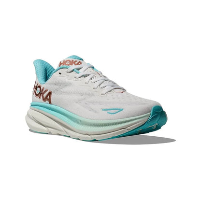 HOKA 女 Clifton 9 寬楦 路跑鞋 霜白色/玫瑰金 HO1132211FTRS