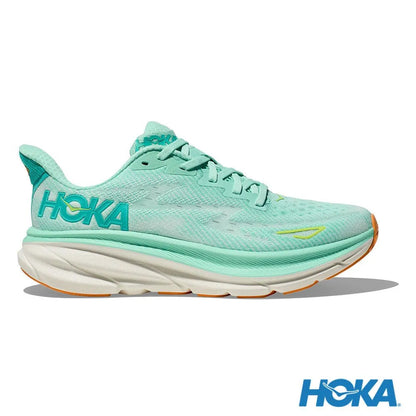 HOKA 女 Clifton 9 寬楦 路跑鞋 水藍綠/水藍 1132211SMQ