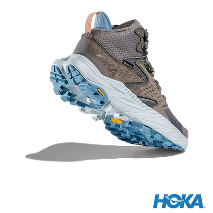 HOKA 女 Anacapa 2 MID GTX 防水登山鞋 太空灰/迷幻藍 1142831ATRL