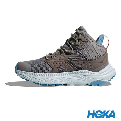 HOKA 女 Anacapa 2 MID GTX 防水登山鞋 太空灰/迷幻藍 1142831ATRL