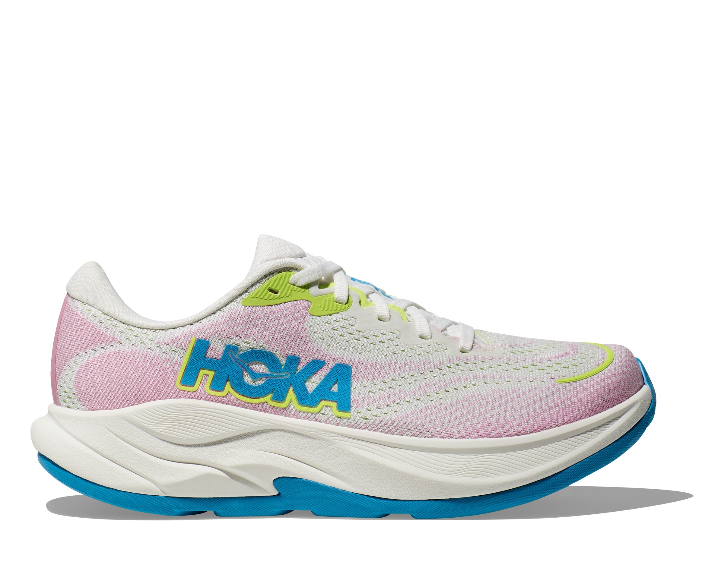 HOKA 女 Rincon 4 寬楦 路跑鞋 雙白色/粉色 1155133FNK