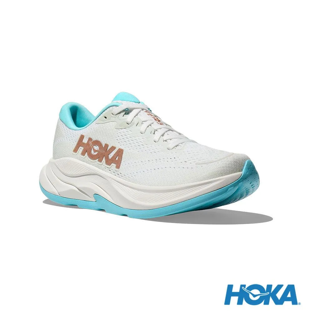 HOKA 女 Rincon 4 寬楦 路跑鞋 霜白色/玫瑰金 HO1155133FTRS