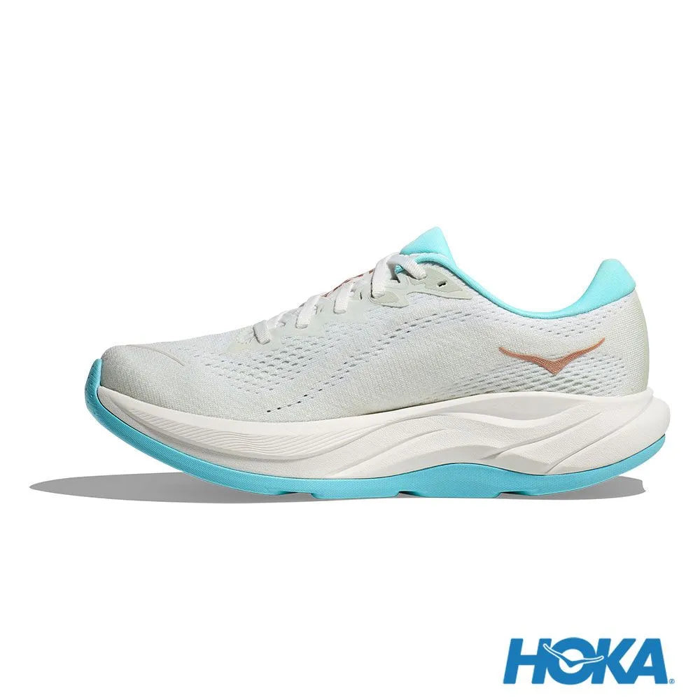 HOKA 女 Rincon 4 寬楦 路跑鞋 霜白色/玫瑰金 HO1155133FTRS