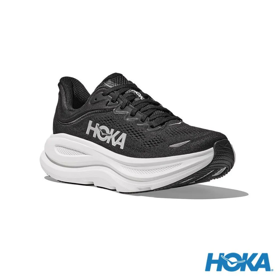 HOKA 女 Bondi 9 寬楦 路跑鞋 黑/白 1162014BWHT