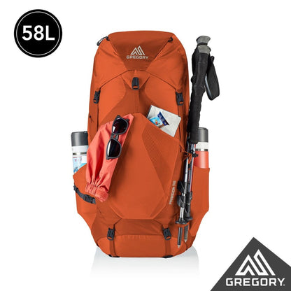 美國 GREGORY PARAGON 男登山背包 58L 亞鐵橘 126845-6397