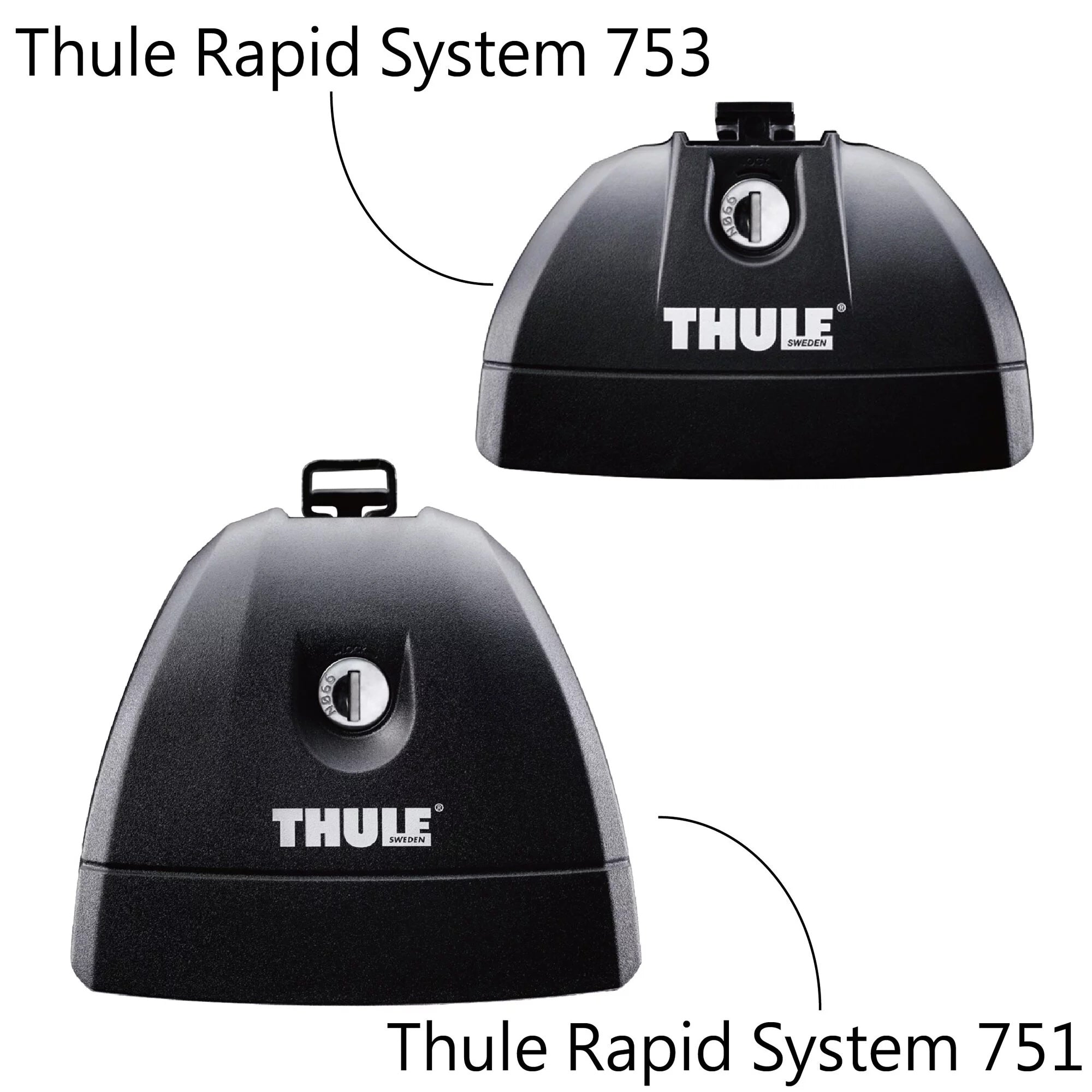 都樂Thule Rapid System 專用預留孔型車頂架腳座 753003