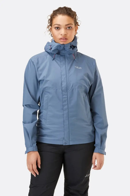 【英國 RAB】Downpour Eco Jacket 透氣防風防水連帽外套 女款 白令海藍 QWG83