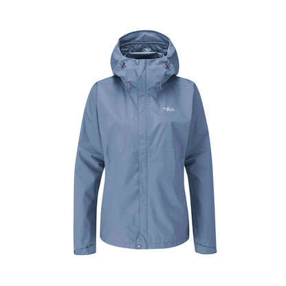 【英國 RAB】Downpour Eco Jacket 透氣防風防水連帽外套 女款 白令海藍 QWG83