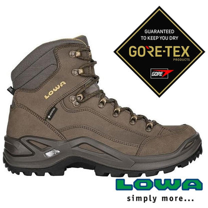 LOWA 德國 男 防水透氣GORE-TEX中筒登山鞋 RENEGADE GTX MID 深棕 310945-0997