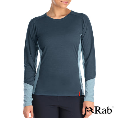 RAB 英國 Syncrino Base LS Tee 女羊毛混紡長袖排汗衣 QBL33