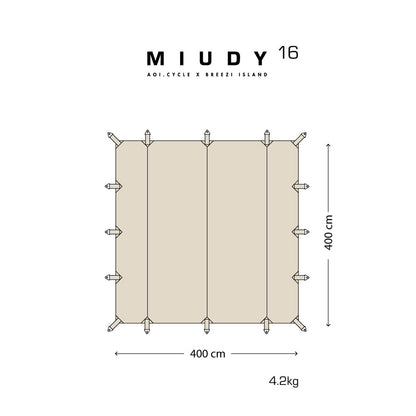 MIUDY16 T/C棉雪貂天幕 4X4M 方形天幕 UV 版