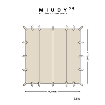 MIUDY 36 T/C棉雪貂天幕 6x6M 方形天幕 UV 版